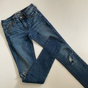 Abercrombie & Fitch skinny, distressed blue jeans. Women’s size 24